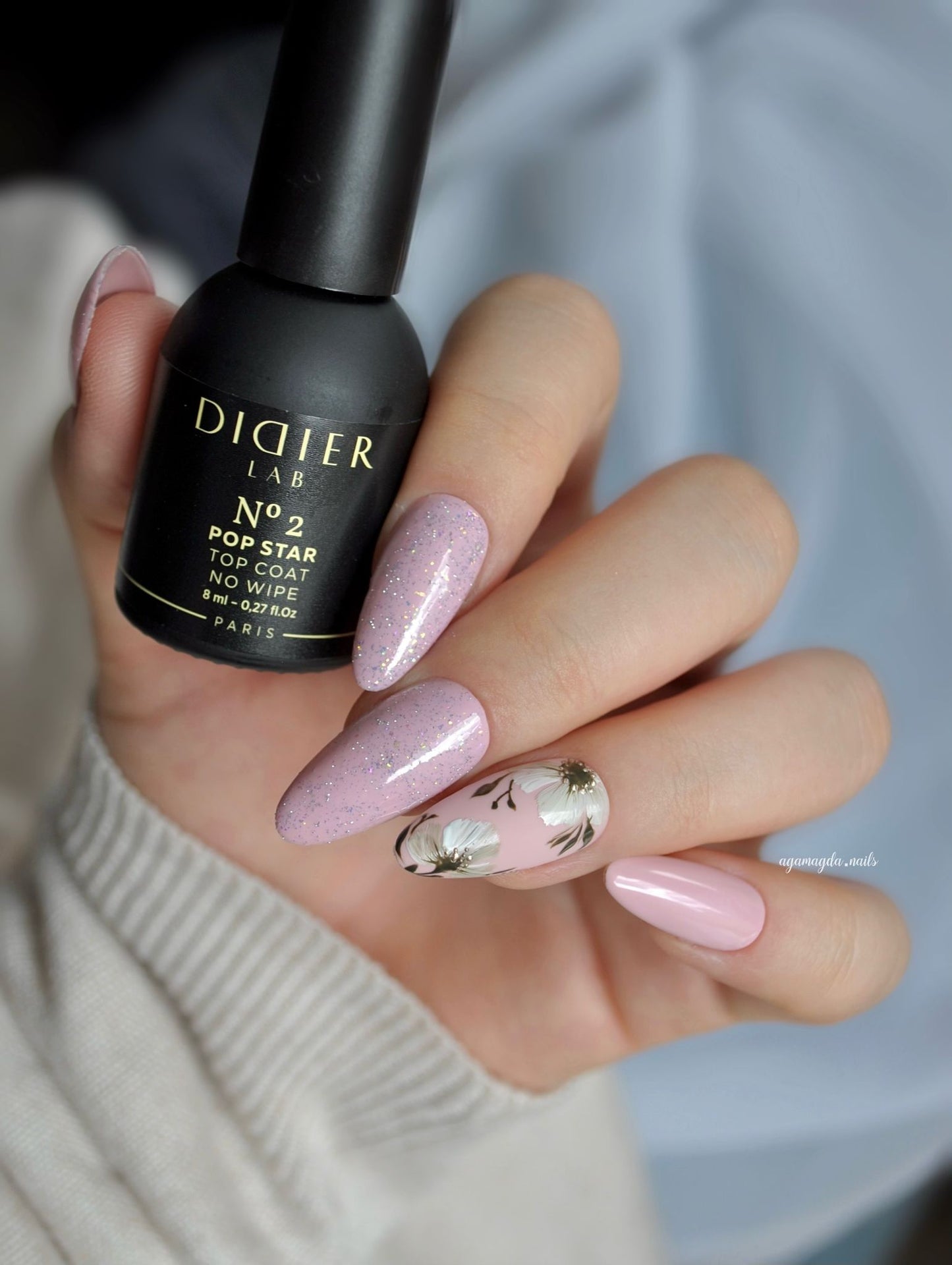 Gēla lakas pārklājums Top coat no wipe "Didier Lab", Pop Star no2