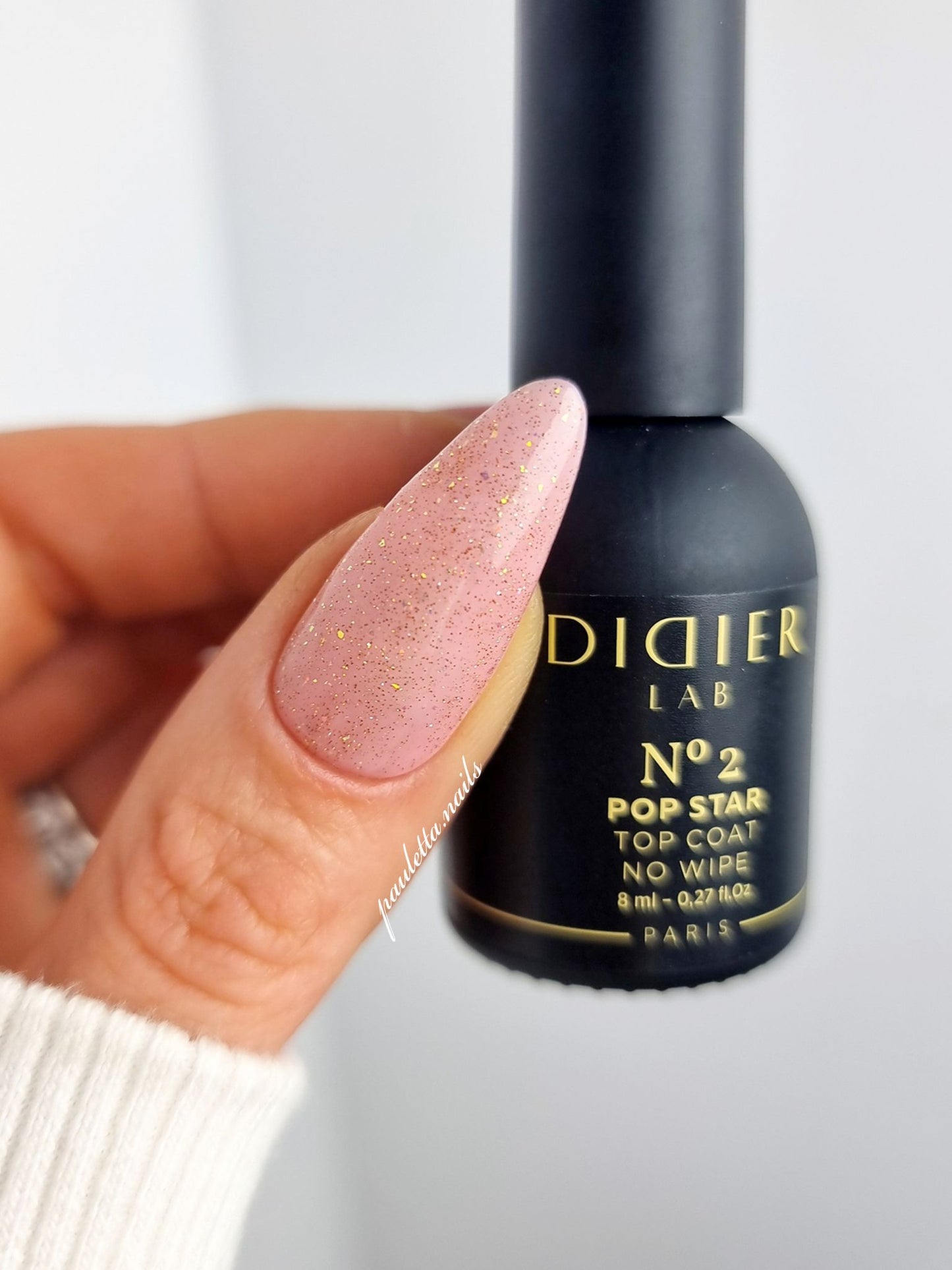 Gēla lakas pārklājums Top coat no wipe "Didier Lab", Pop Star no2