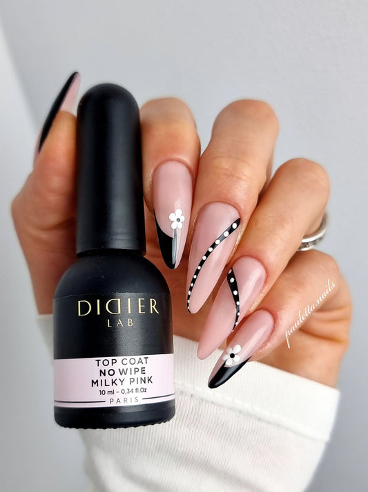 Top coat no wipe "Didier lab", Milky Pink, 10ml Bez HEMA & TPO