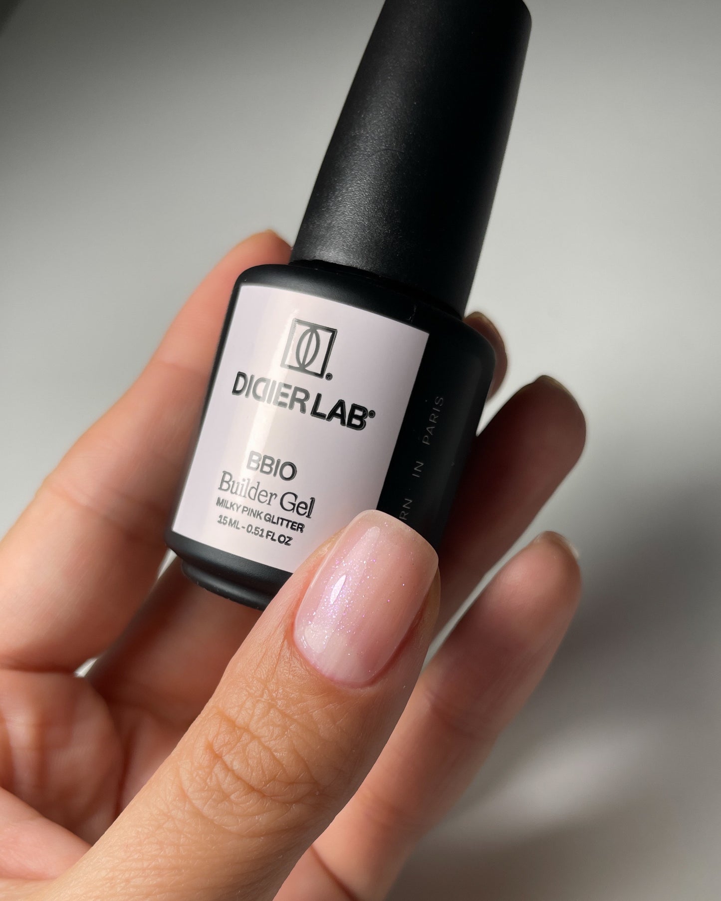 Builder Gel BBIO "Didier Lab" Milky Pink Glitter, 15ml Bez HEMA&TPO