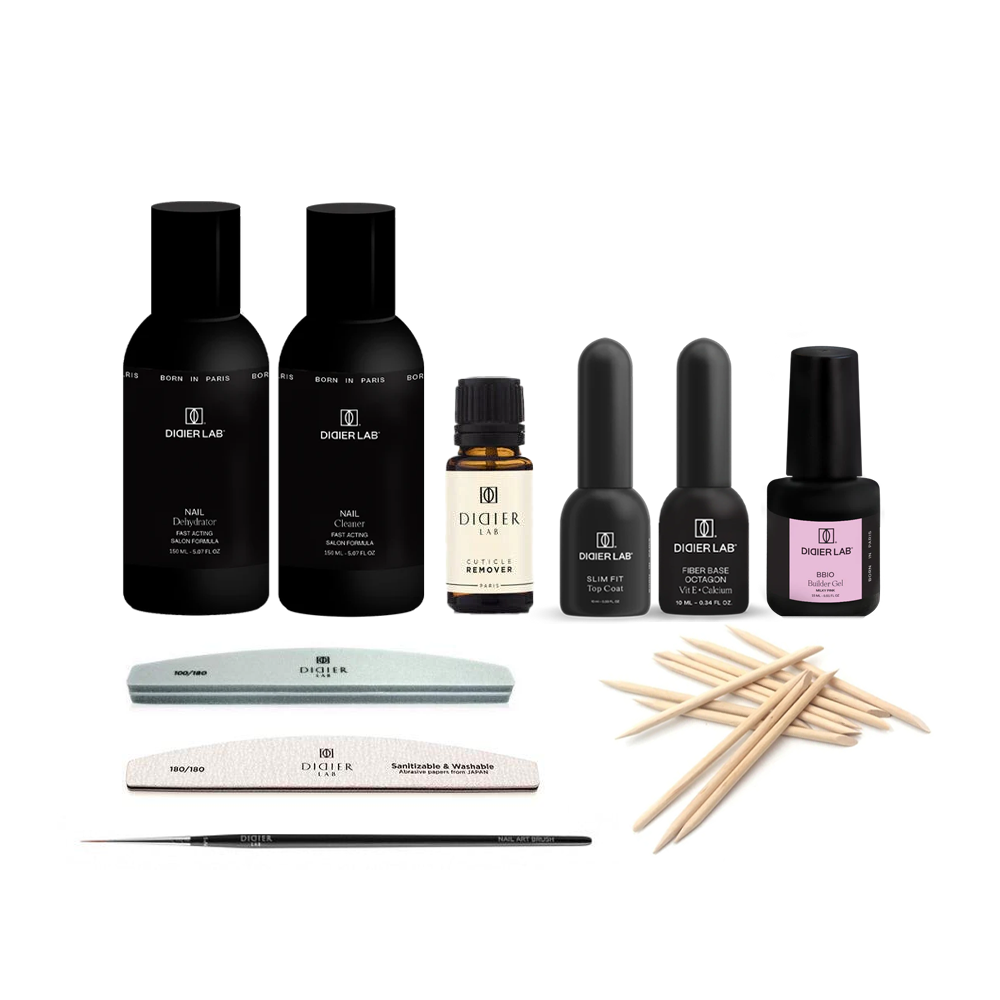 Komplekts ātrai nagu pastiprināšanai iesācējiem ar BBIO Builder Gel Milky Pink, Didier Lab