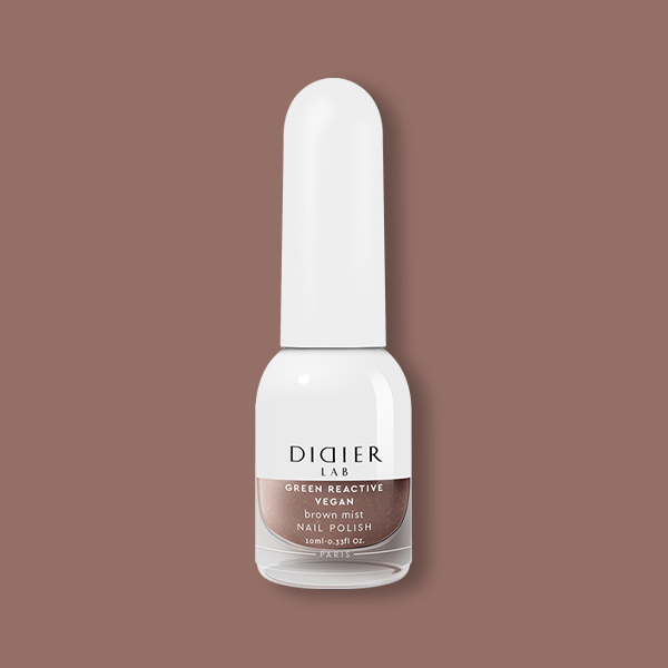 Green reactive, vegāniskā nagu laka "Didier Lab", brown mist, 10ml