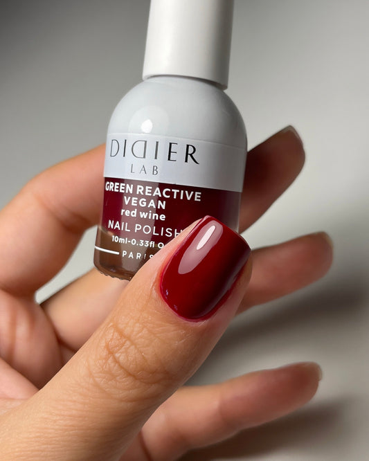 Green reactive, vegāniskā nagu laka "Didier Lab", red wine, 10ml