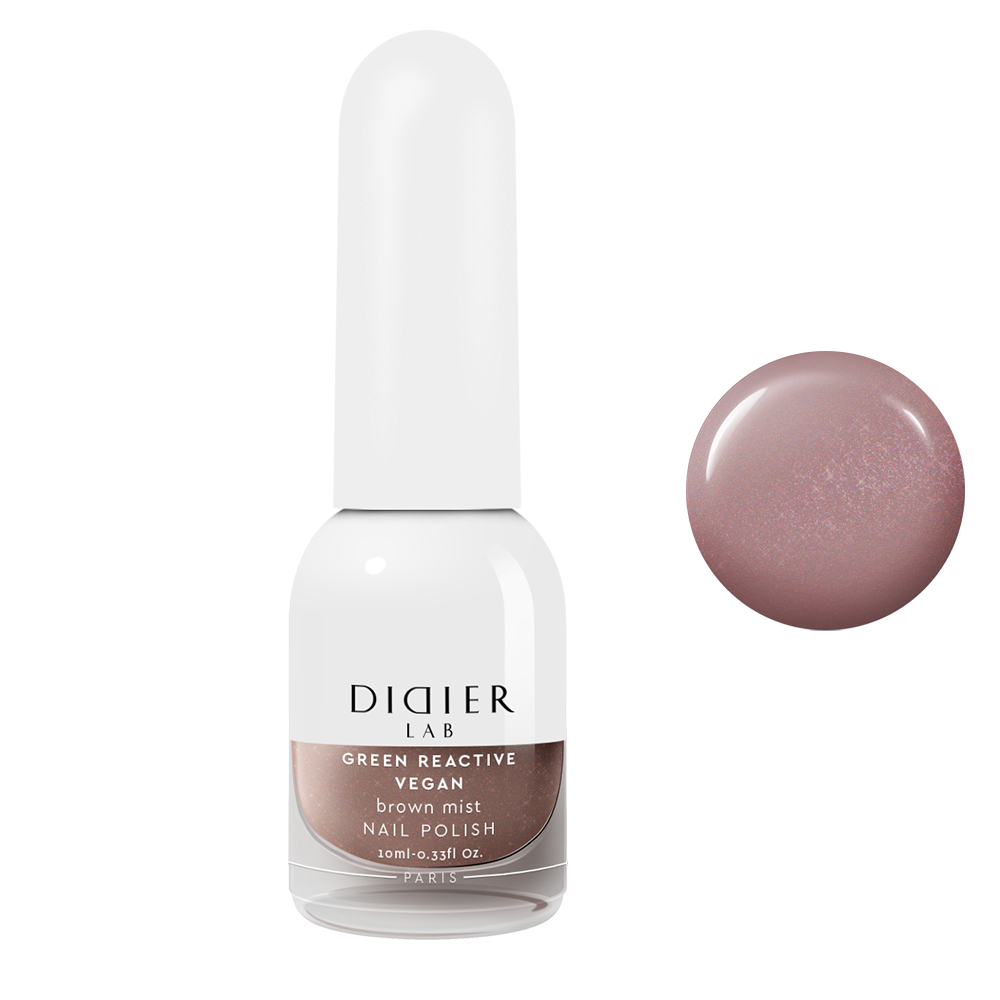 Green reactive, vegāniskā nagu laka "Didier Lab", brown mist, 10ml