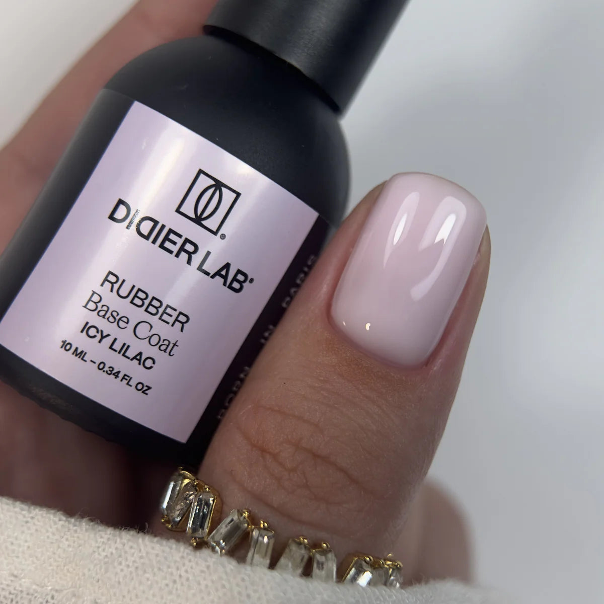 Gēla laka, Rubber base coat, icy lilac , 10ml Bez HEMA&TPO