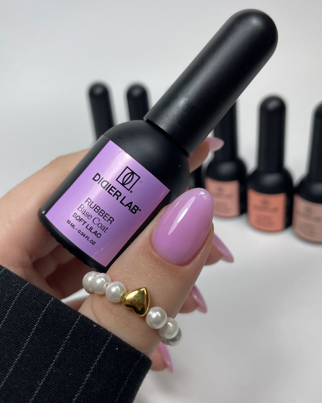 Gēla laka, Rubber base coat, soft lilac , 10ml Bez HEMA&TPO