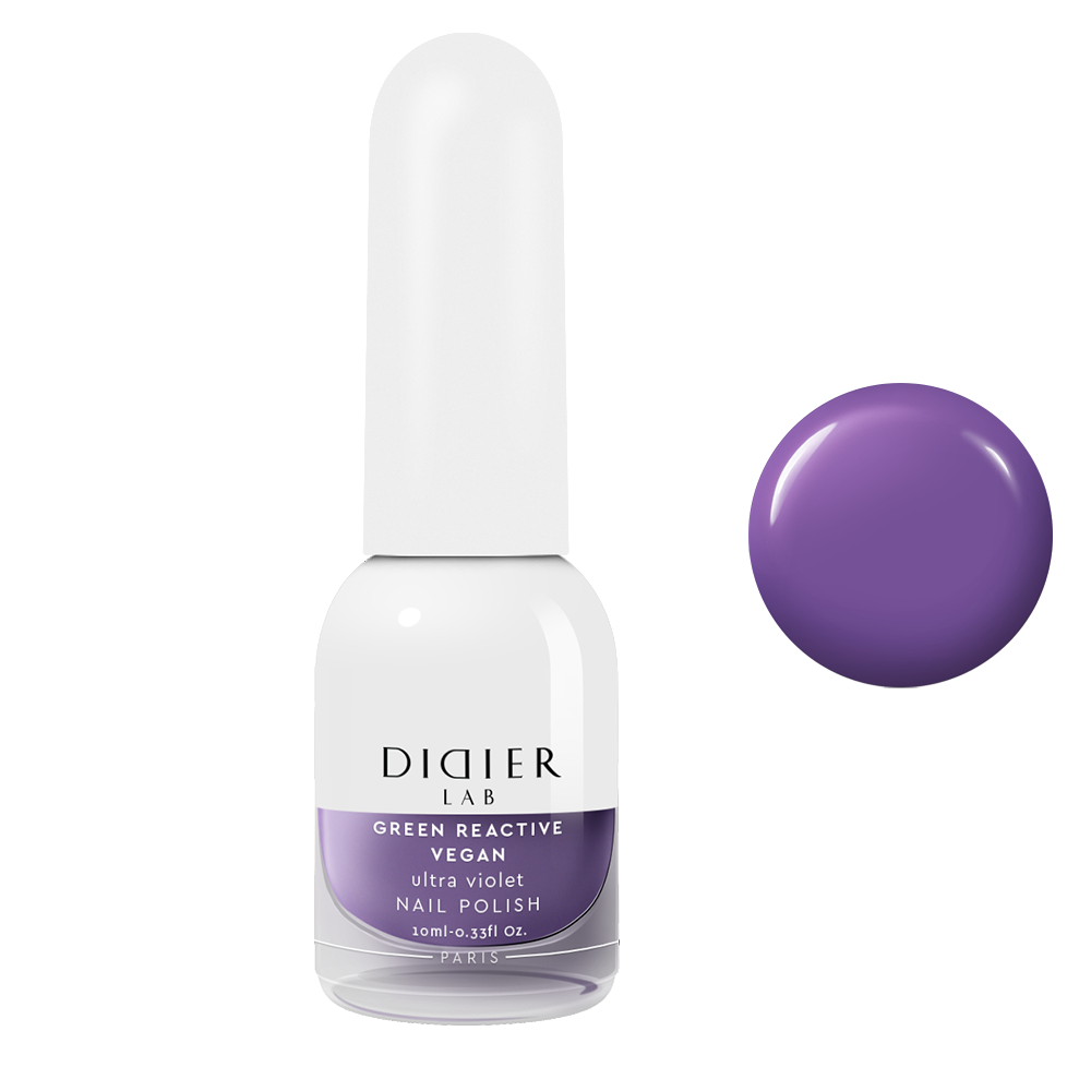 Green reactive, vegāniskā nagu laka "Didier Lab", ultra violet, 10ml