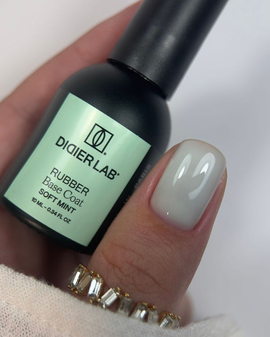 Gēla laka, Rubber base coat, soft mint, 10ml Bez HEMA&TPO