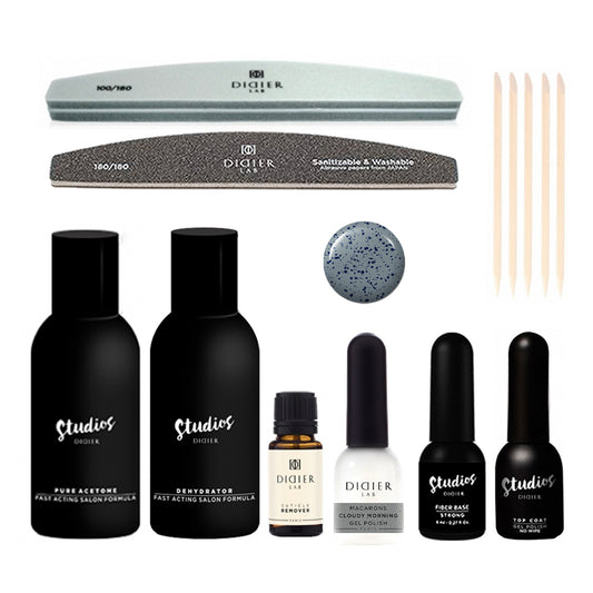 Gēla lakas manikīra komplekts CLOUDY MORNING iesācējiem