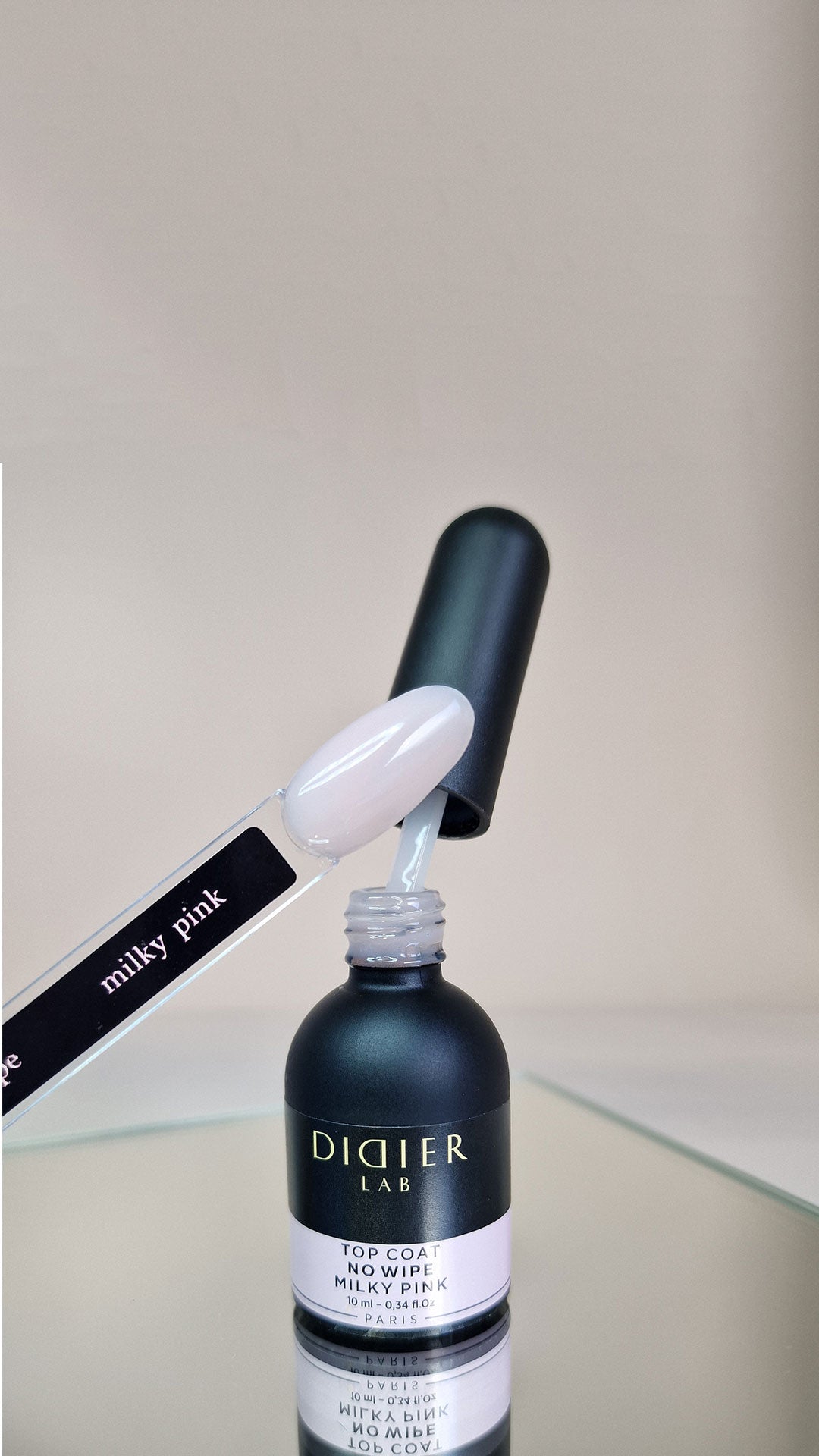 Top coat no wipe "Didier lab", Milky Pink, 10ml Bez HEMA & TPO