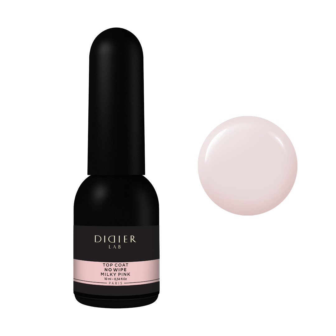 Top coat no wipe "Didier lab", Milky Pink, 10ml Bez HEMA & TPO