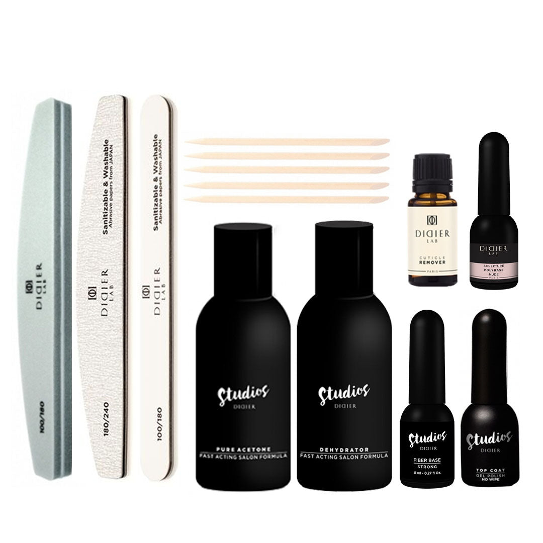 Manikīra komplekts ar Polybase Nude and Strong