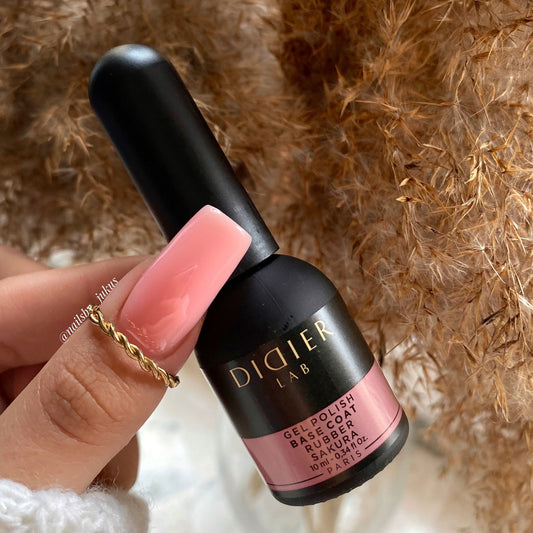 Gēla lakas Rubber base coat sakura 10ml Bez HEMA&TPO