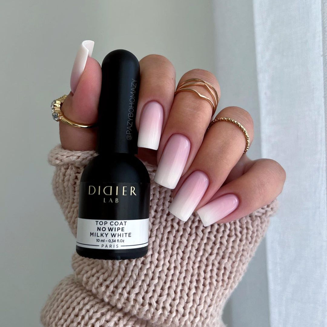 Top coat no wipe "Didier lab", Milky White, 10ml