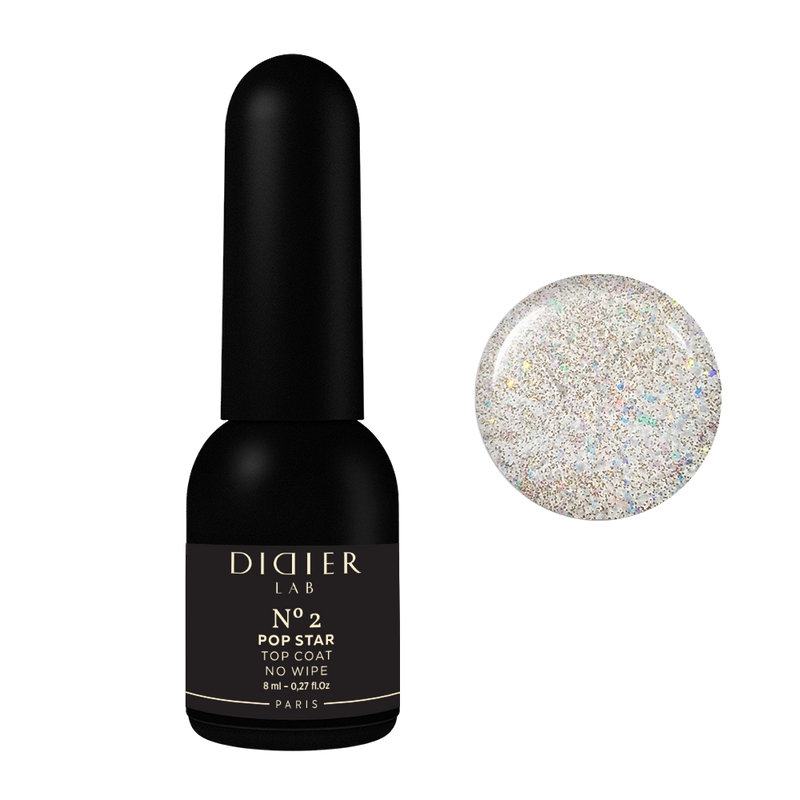 Gēla lakas pārklājums Top coat no wipe "Didier Lab", Pop Star no1