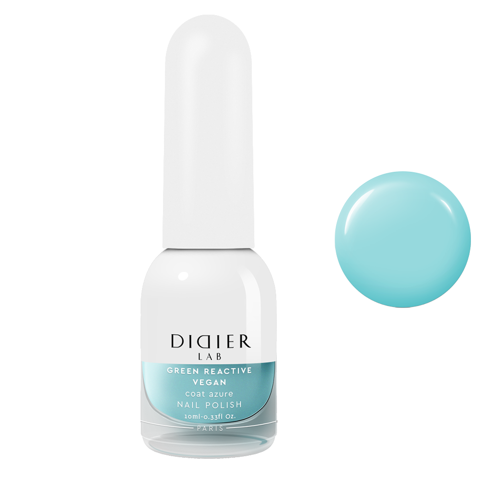 Green reactive, vegāniskā nagu laka "Didier Lab", coat azure, 10ml
