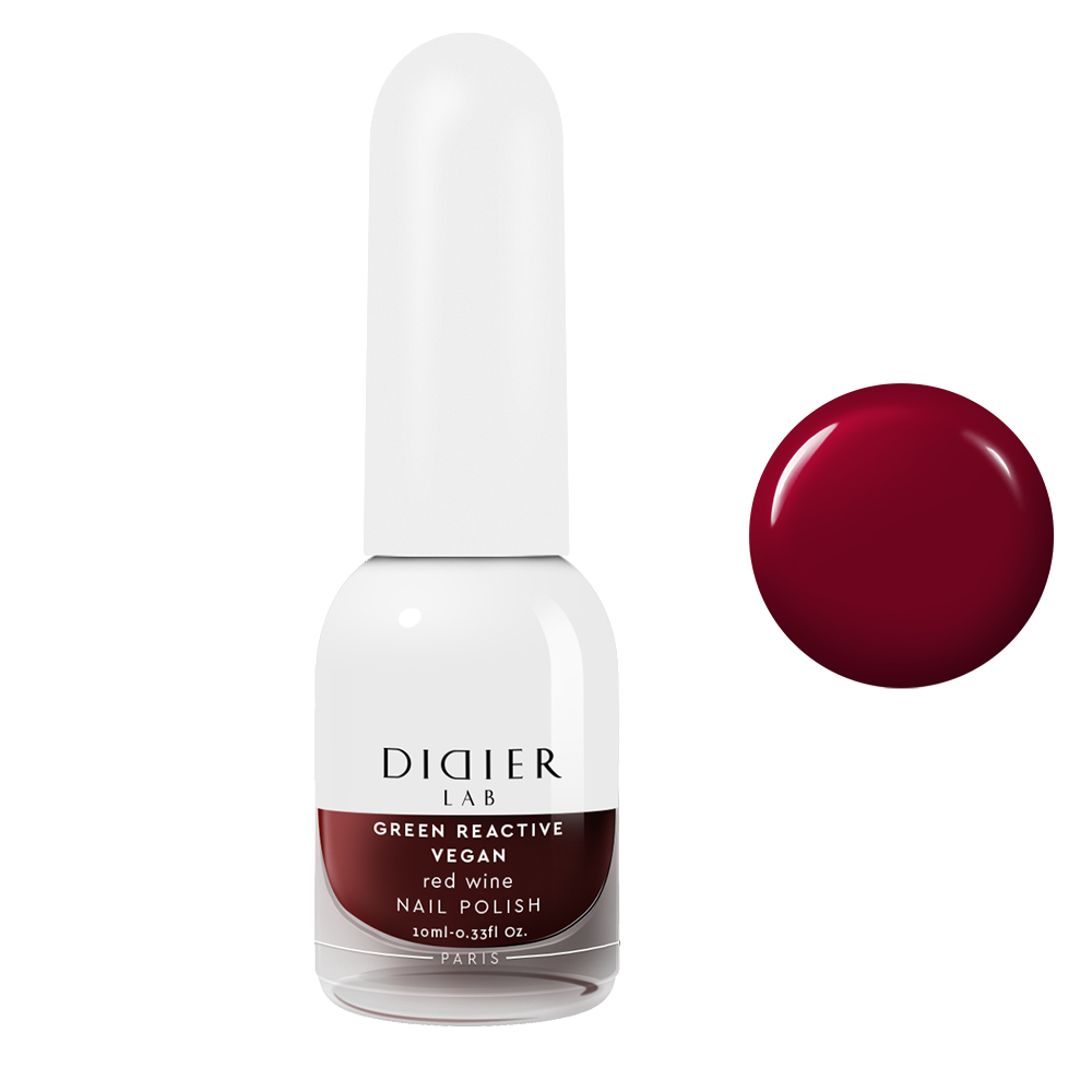 Green reactive, vegāniskā nagu laka "Didier Lab", red wine, 10ml