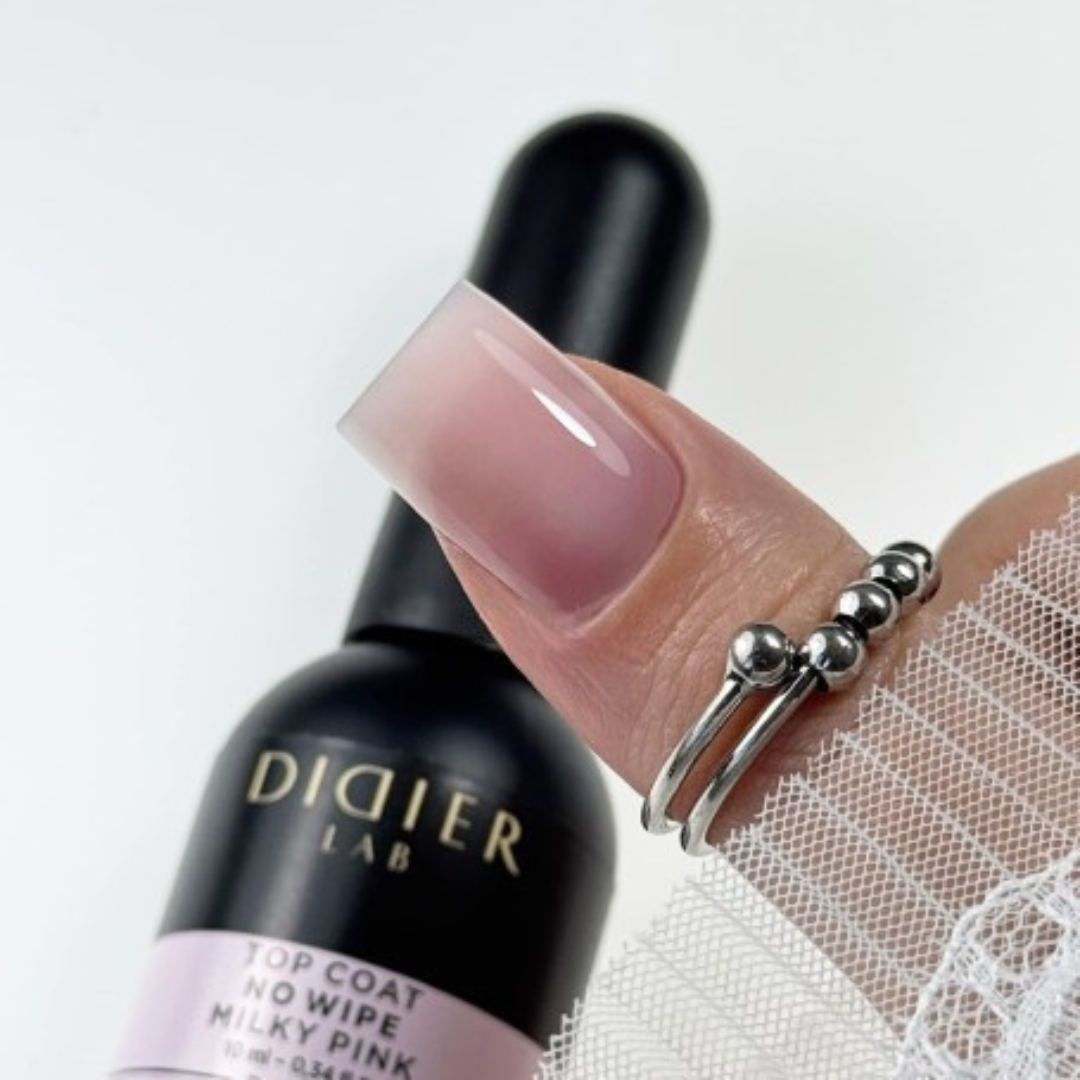 Top coat no wipe "Didier lab", Milky Pink, 10ml Bez HEMA