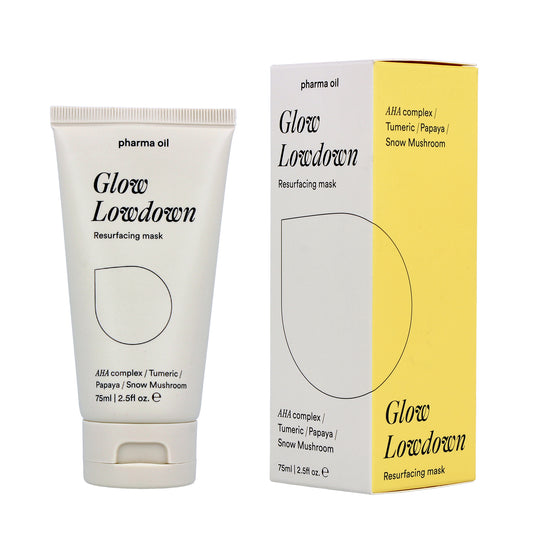 AHA skābes sejas maska, Glow lowdown, "PHARMA OIL", 75 ml