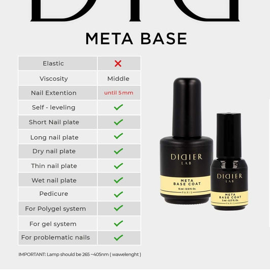 Gel polish Base Coat "Didier Lab", MetaBase, 5ml